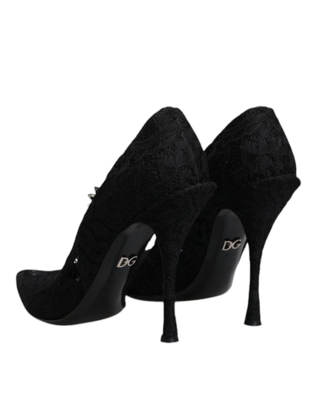 Dolce & Gabbana Schwarz Spitze Kristalle Mary Jane Pumps Schuhe