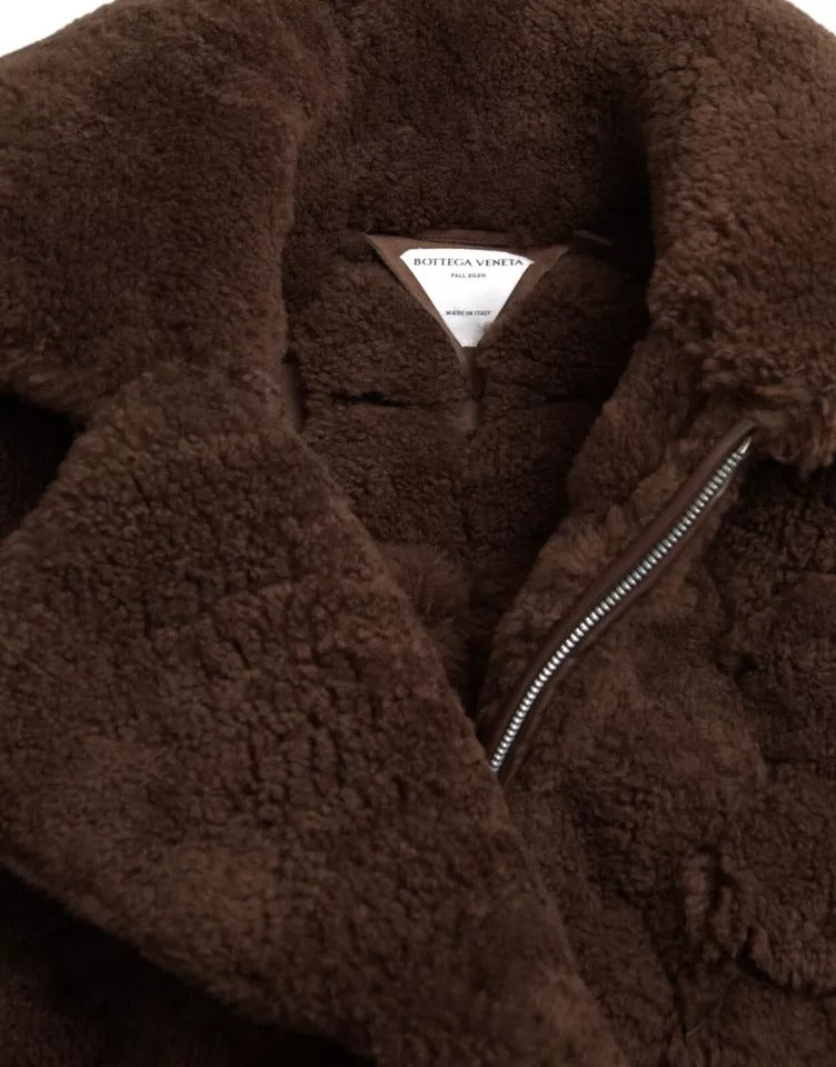 Bottega Veneta Brauner Pelz Lamm Shearling Mantel Jacke