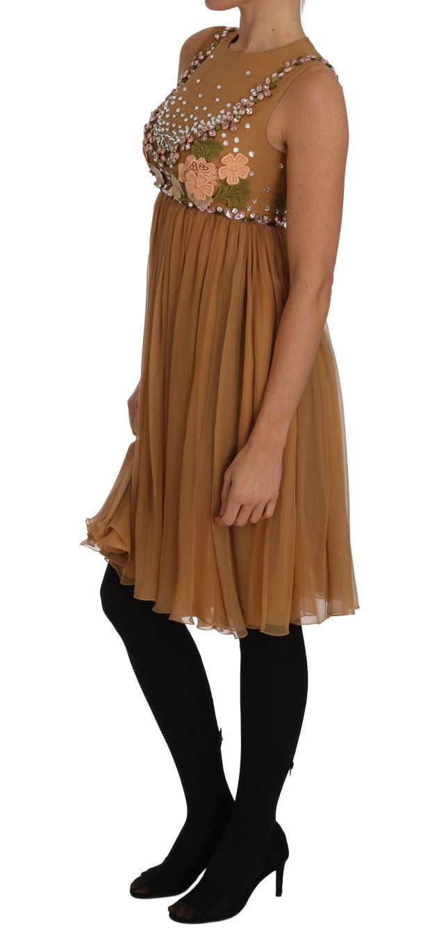 Dolce & Gabbana A-Linien-Kleid aus goldener Kristallseide