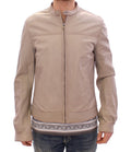 Dolce & Gabbana Beige Leather Jacket Biker Coat