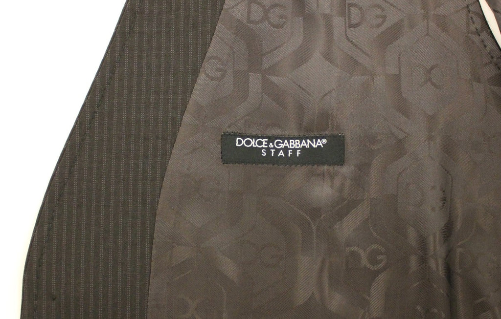 Dolce & Gabbana Braun gestreiftes Stretch-Kleid Vest