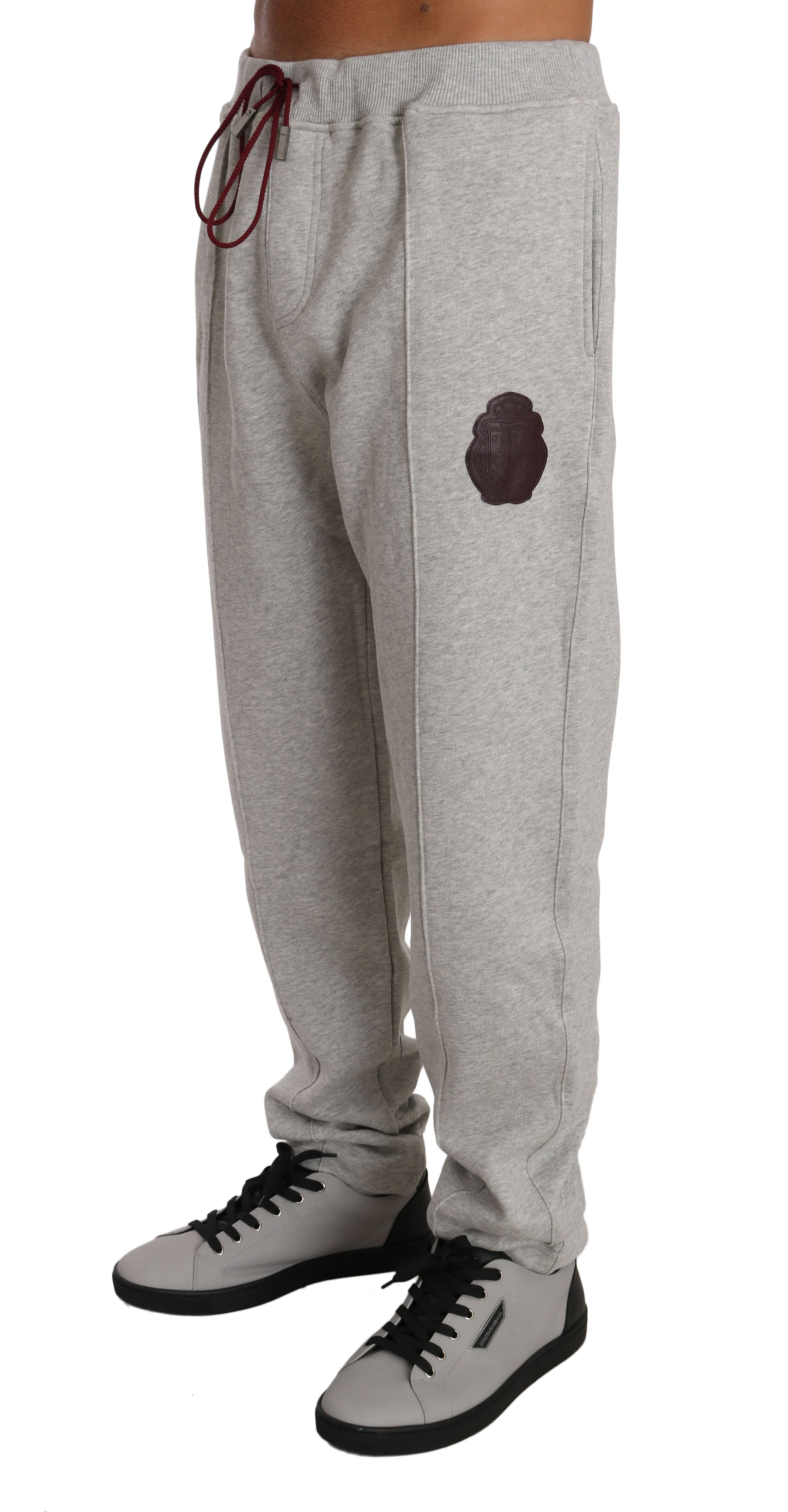Billionaire Italian Couture Grauer Baumwollpullover Hose Trainingsanzug
