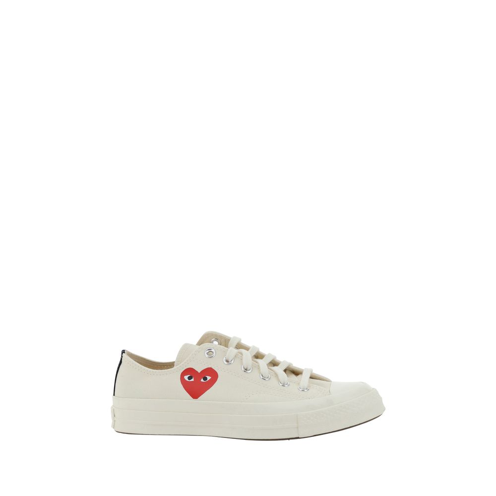 Comme Des Garçons Play x Converse Weiße Gummisohle Sneakers mit niedrigem Schnitt