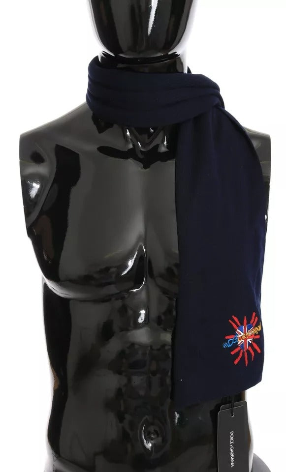 Dolce & Gabbana Blaue Wolle #DGLovesLondon Schal Schal