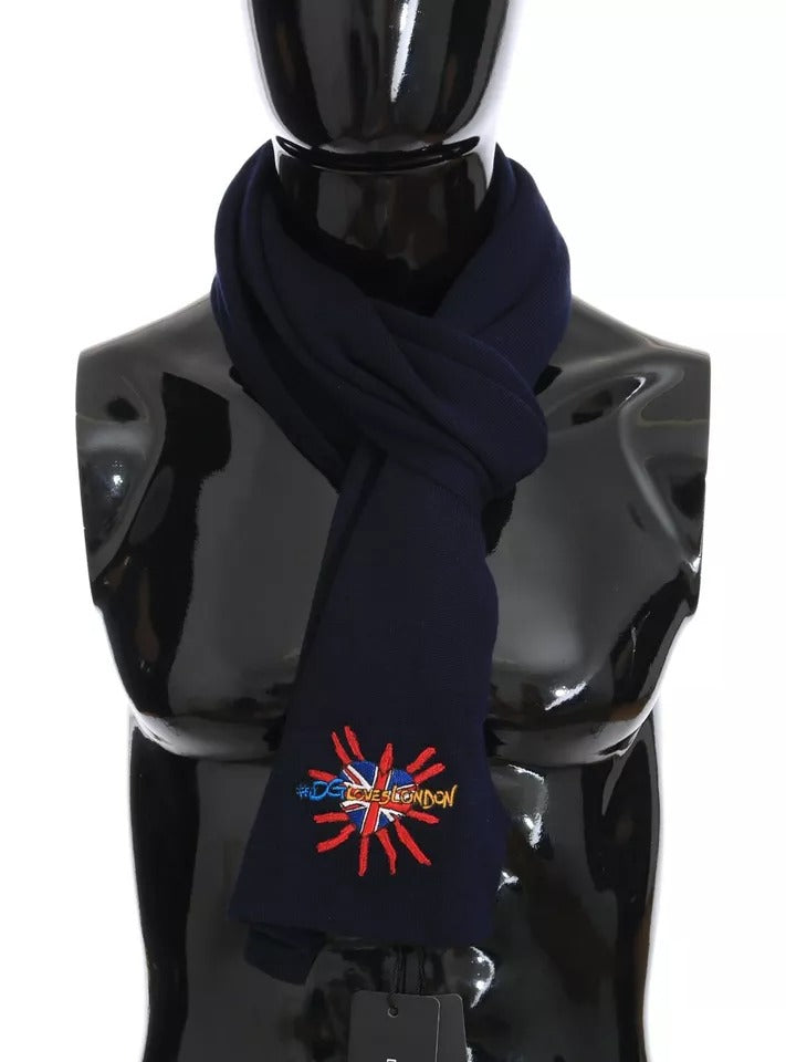 Dolce & Gabbana Blaue Wolle #DGLovesLondon Schal Schal