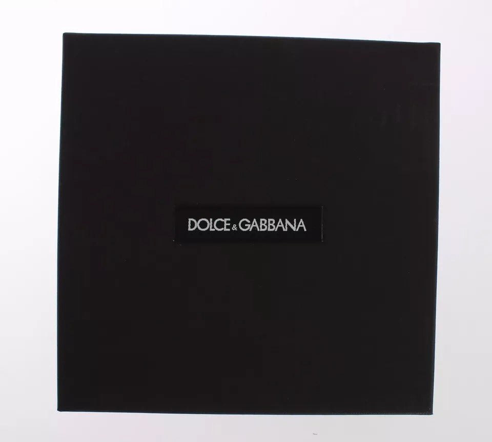 Dolce & Gabbana Rot Gelb Raffia Leder Spange Finder Schlüsselring Schlüsselanhänger