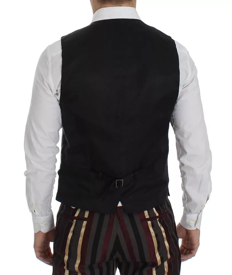 Dolce & Gabbana Mehrfarbiger gestreifter Runway 3-teiliger Slim Fit Westenanzug
