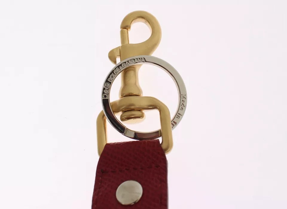 Dolce & Gabbana Multicolor Raffia Leder Schließe Finder Kette Schlüsselanhänger