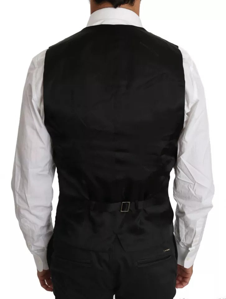 Dolce & Gabbana Schwarze Logo-Weste aus Wolle