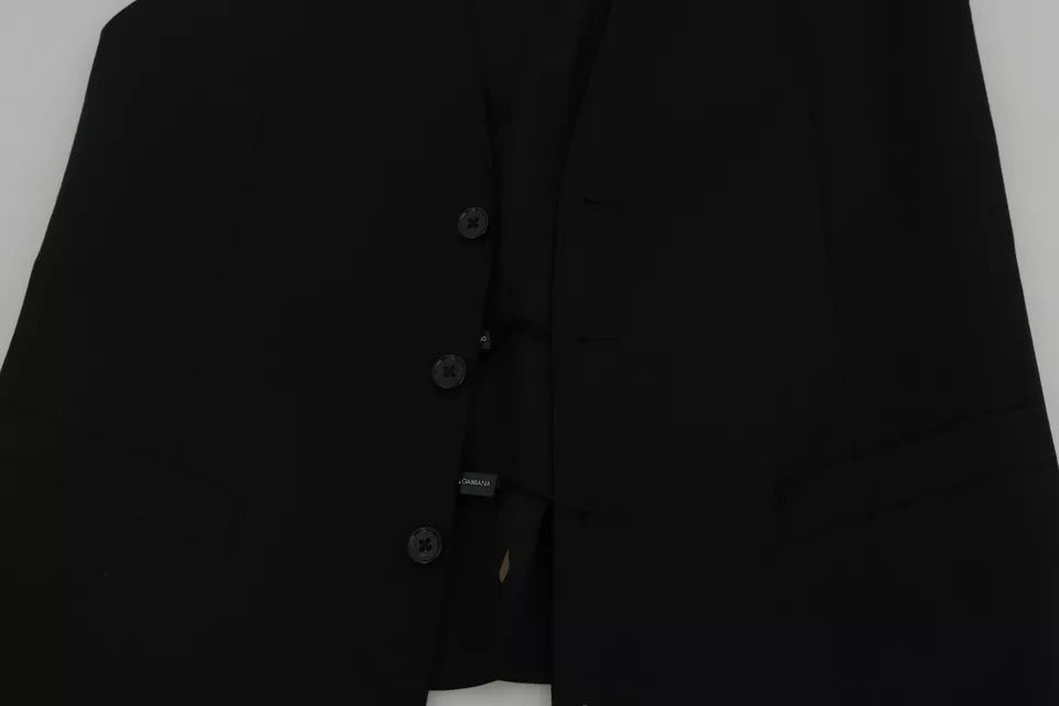 Dolce & Gabbana Schwarze Logo-Weste aus Wolle