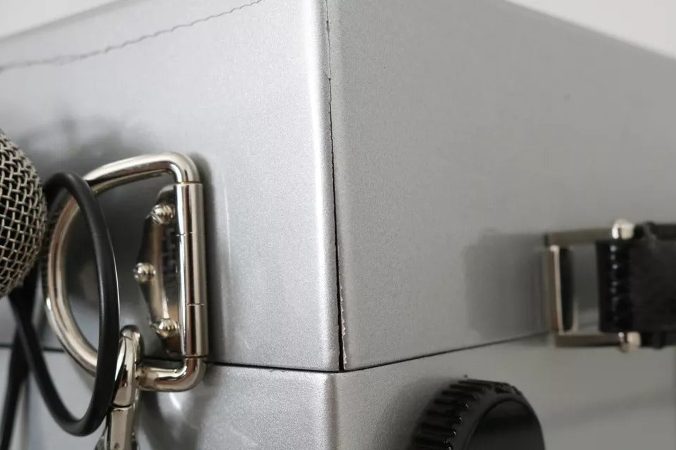 Dolce & Gabbana Silberne Retro Radio Boombox Limited Edition Handgefertigte Holztasche