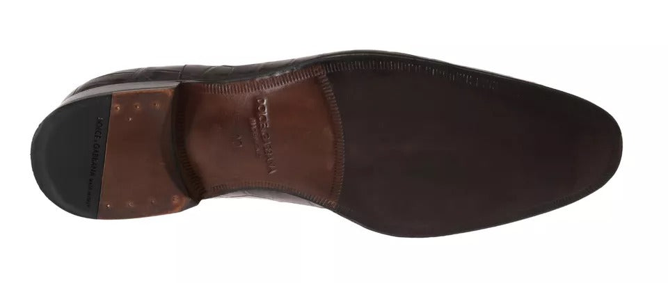 Dolce & Gabbana Braun gemusterte formelle Schuhe aus Leder