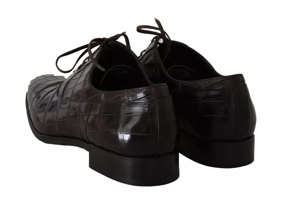 Dolce & Gabbana Braun gemusterte formelle Schuhe aus Leder