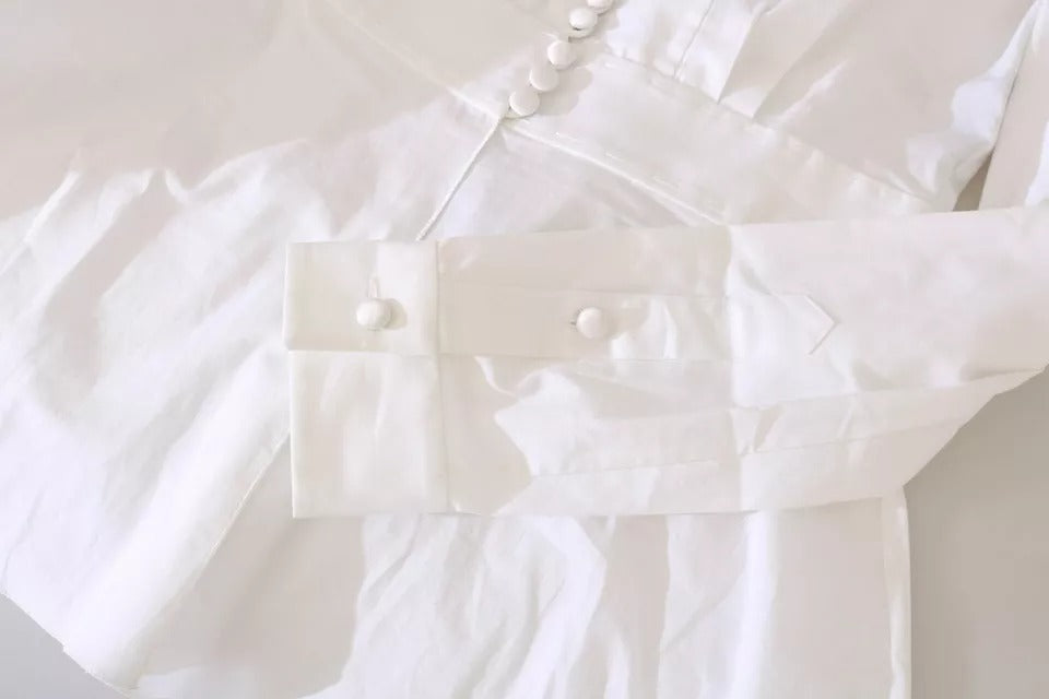 Dolce & Gabbana Schwarz Weiß Dekorative Knöpfe Tops Shirt Bluse