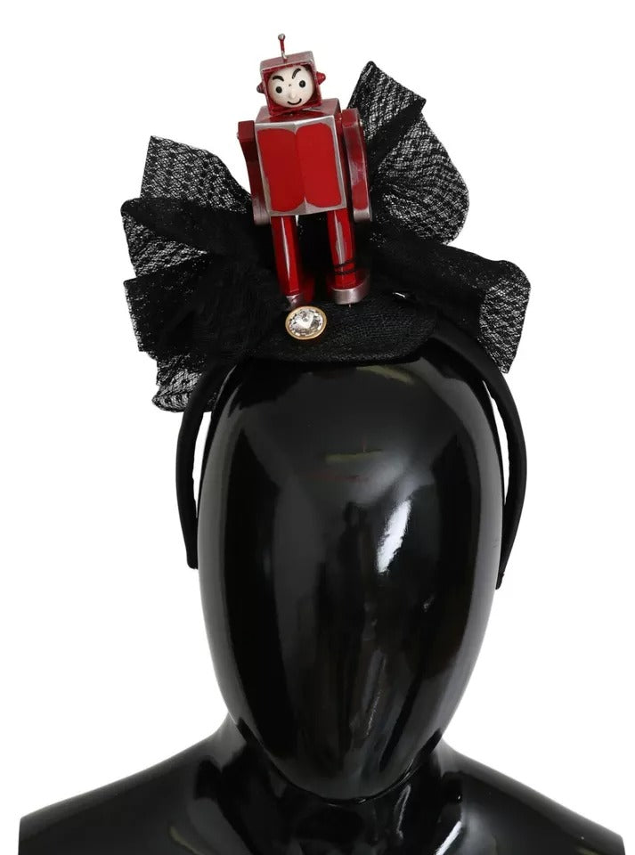 Dolce & Gabbana Rot Schwarz Roboter Klar Kristall Stirnband Tiara Diadem