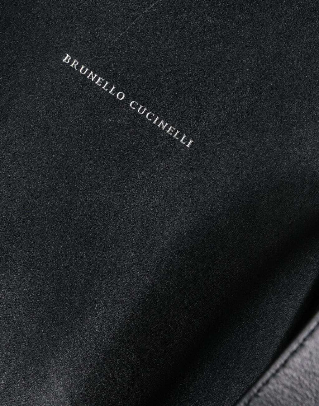 Brunello Cucinelli Schwarze Leder-Logo-Schulterriemen-Einkaufstasche