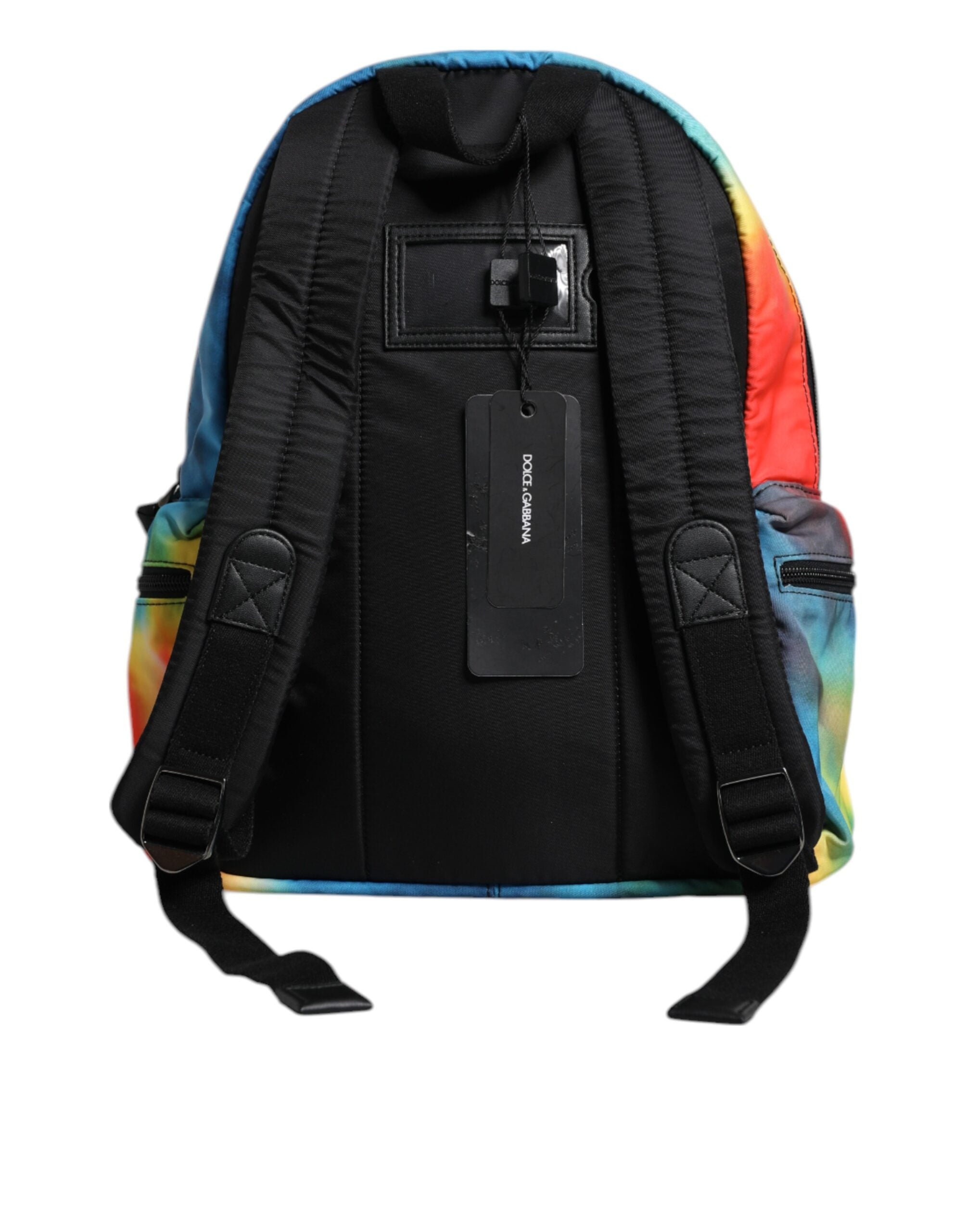 Dolce & Gabbana Multicolor Tie Dye Nylon Logo Print Kinder Rucksack Tasche