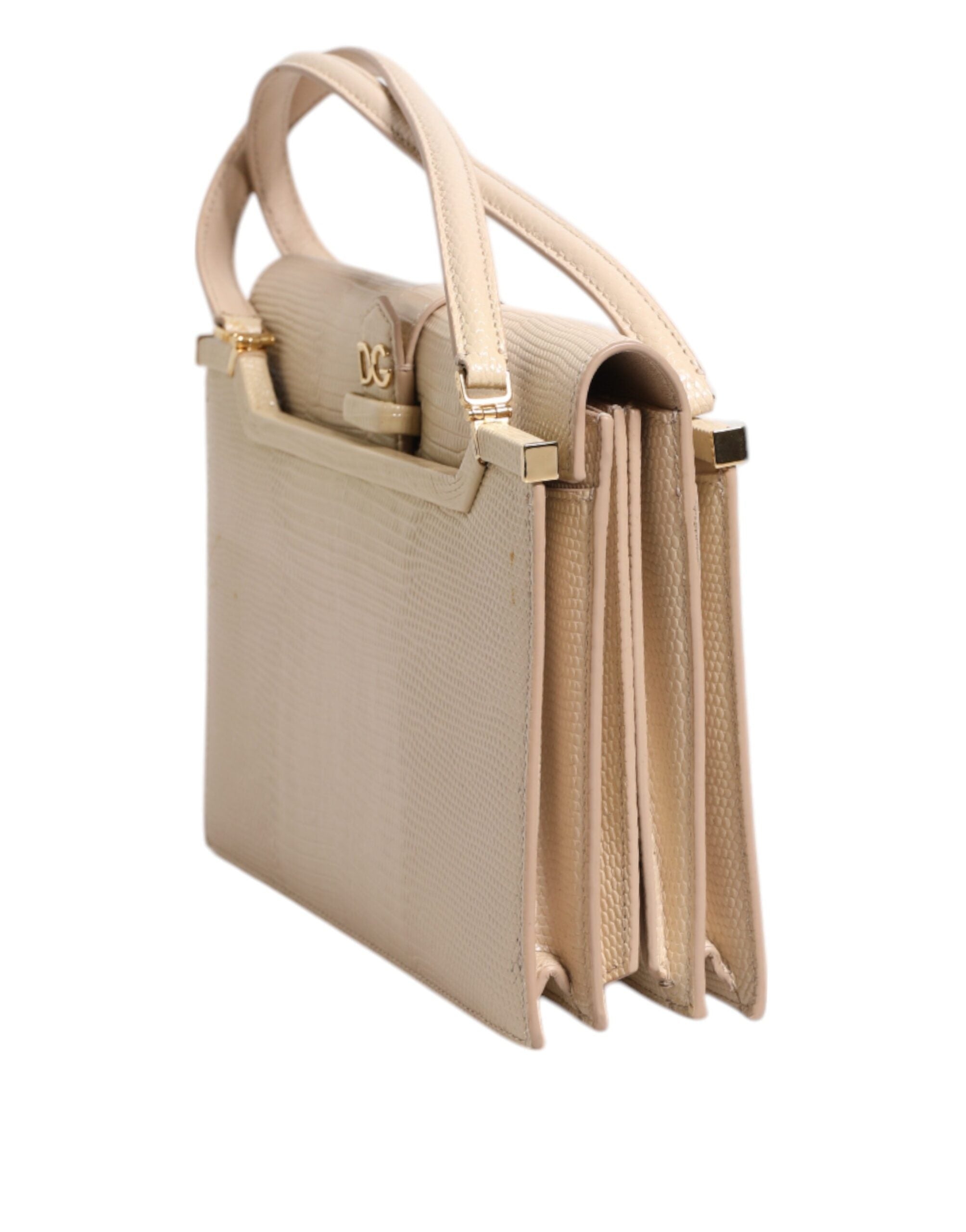 Dolce & Gabbana Beige Leder Ingrid Top Handle Umhängetasche