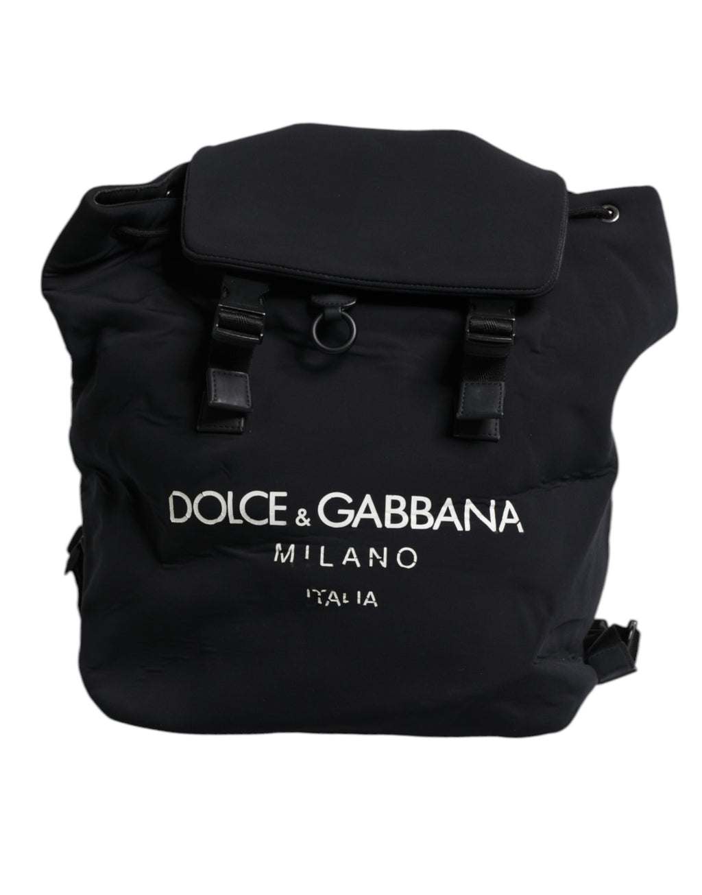 Dolce & Gabbana Schwarzer Neopren Nylon DG Logo Schulrucksack Tasche