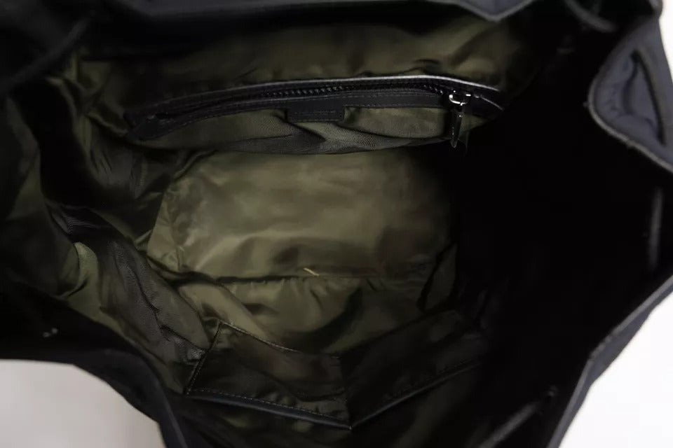 Dolce & Gabbana Schwarzer Neopren Nylon DG Logo Schulrucksack Tasche