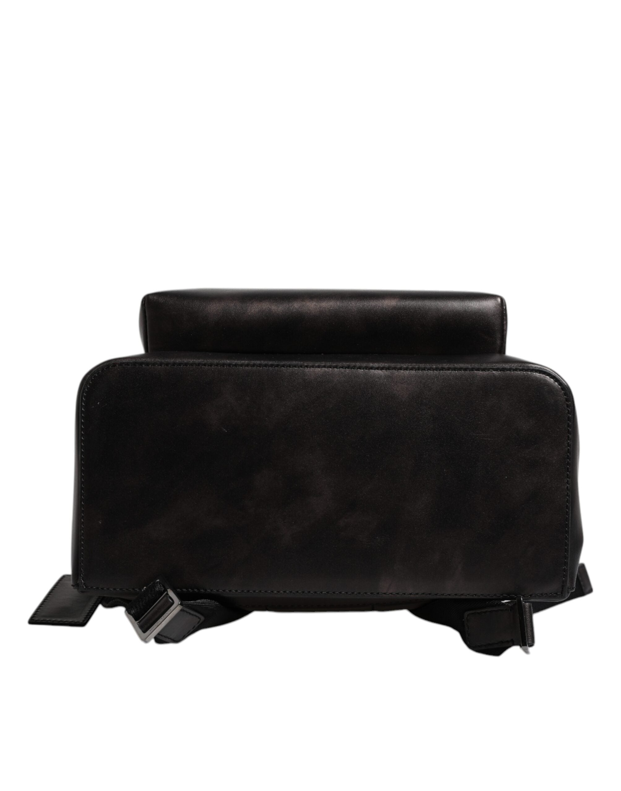 Dolce & Gabbana Bronze Leder Schule Travel Backpack Tasche