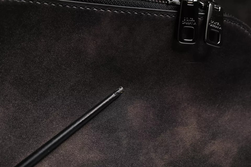 Dolce & Gabbana Bronze Leder Schule Travel Backpack Tasche