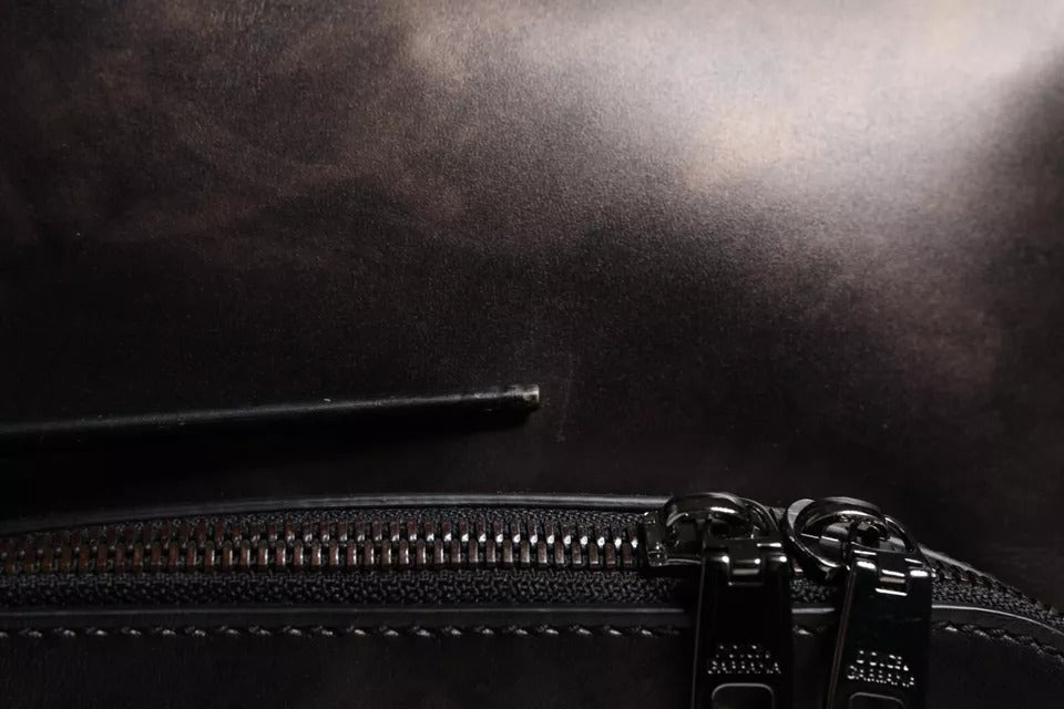 Dolce & Gabbana Bronze Leder Schule Travel Backpack Tasche