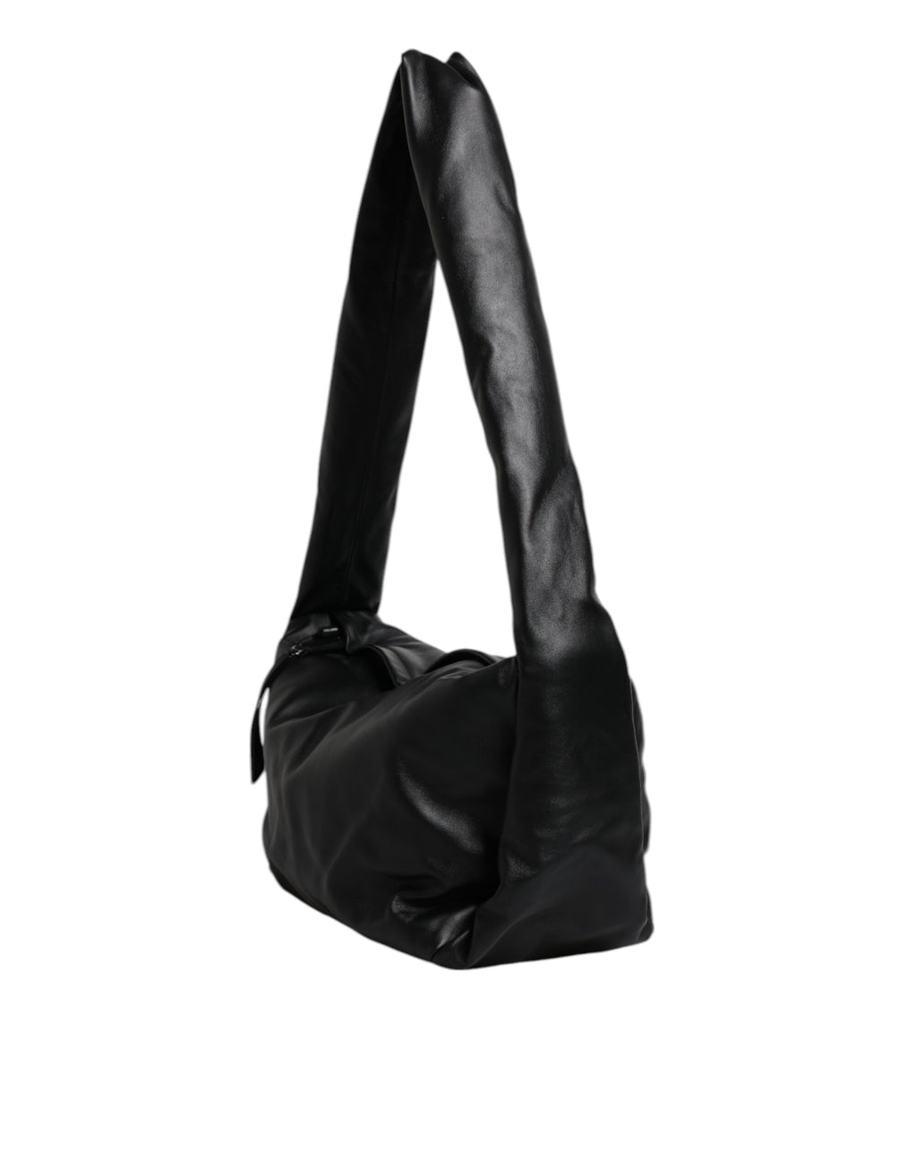 Dolce & Gabbana Schwarze Leder-Logo-Plakette Umhängetasche