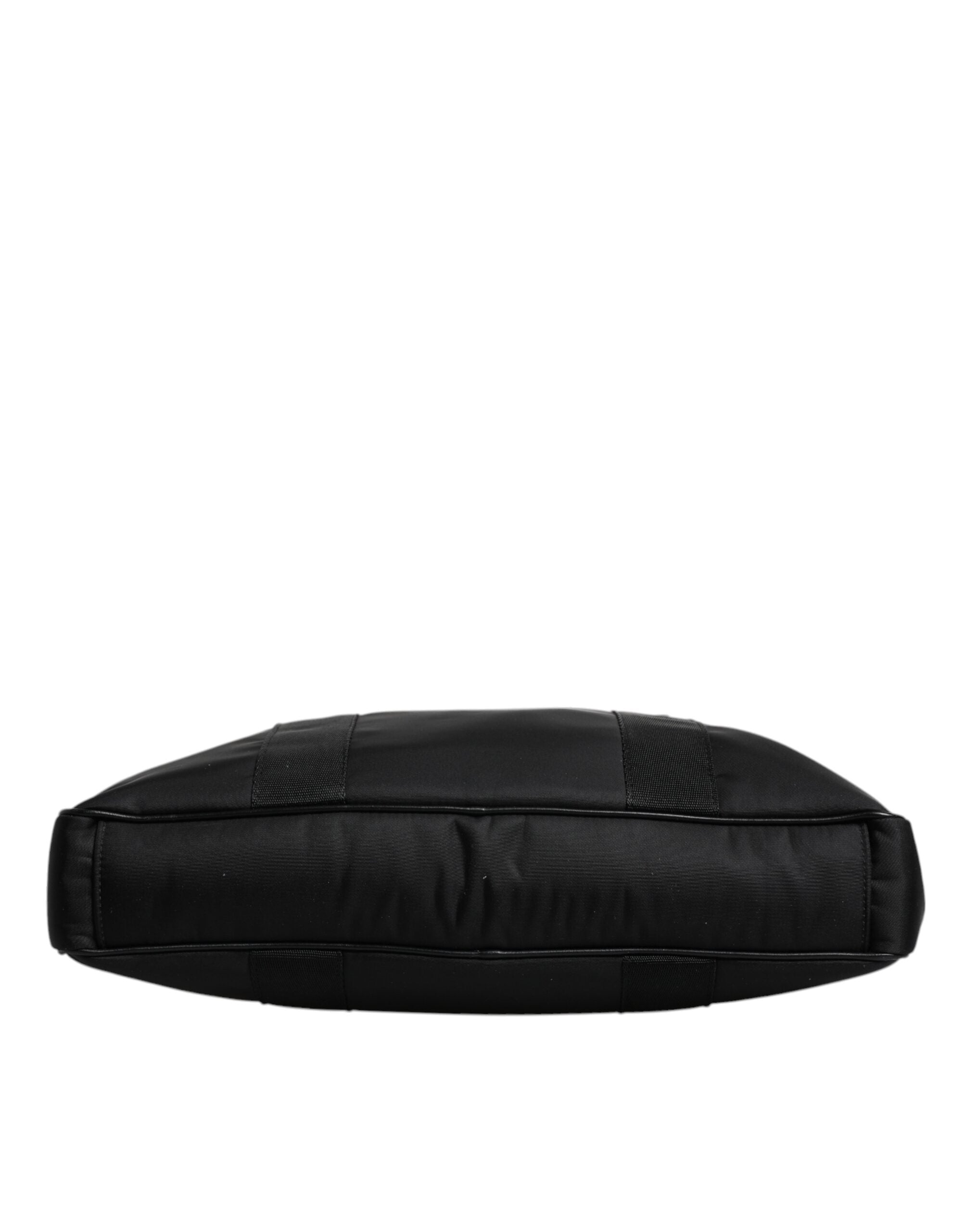 Dolce & Gabbana Schwarze Logo-Plakette mit doppeltem Henkel Messenger Bag