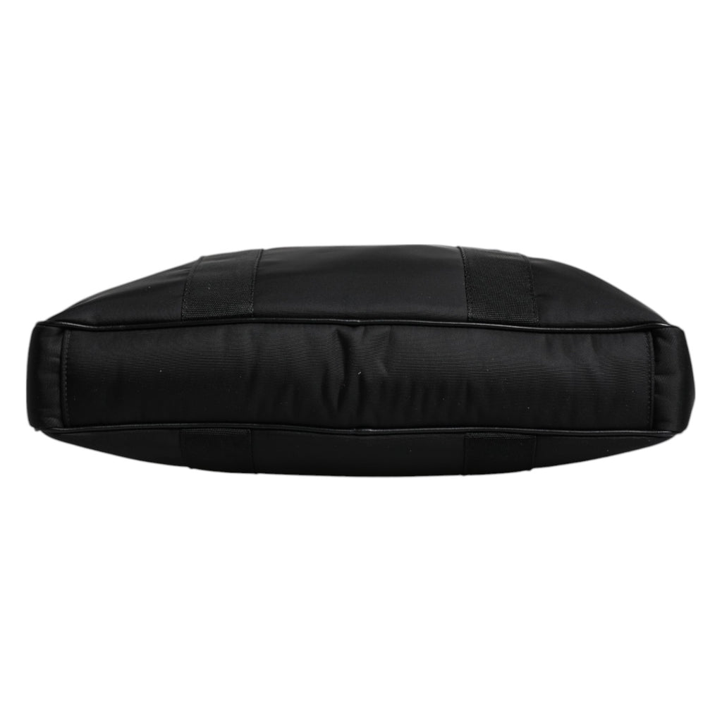 Dolce & Gabbana Schwarze Logo-Plakette mit doppeltem Henkel Messenger Bag