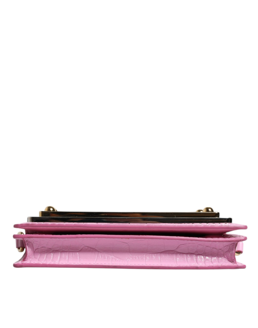 Dolce & Gabbana Rosa Exotic Leather Logo Plaque Crossbody Tasche