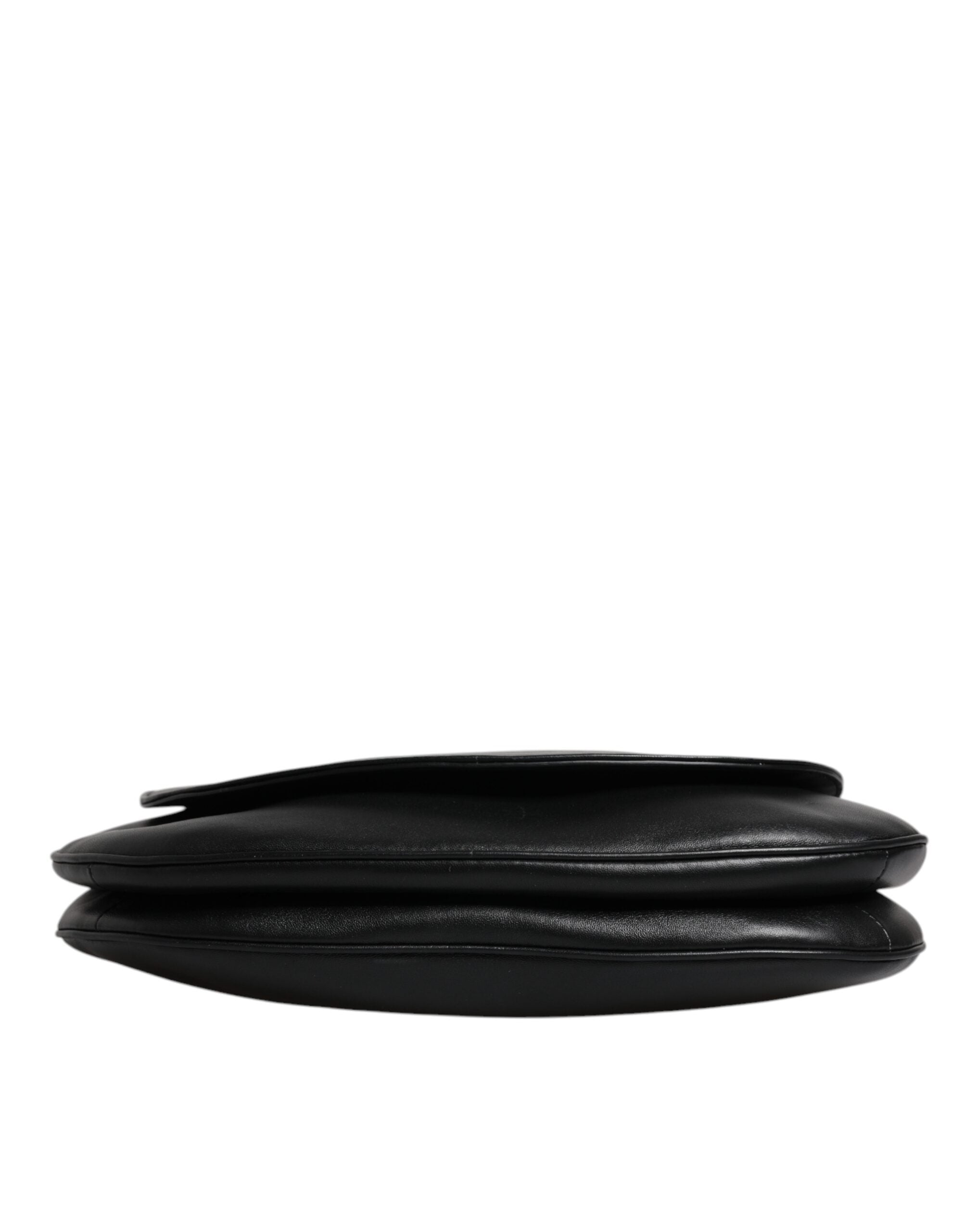 Dolce & Gabbana Schwarze Leder-Umhängetasche mit Klappe