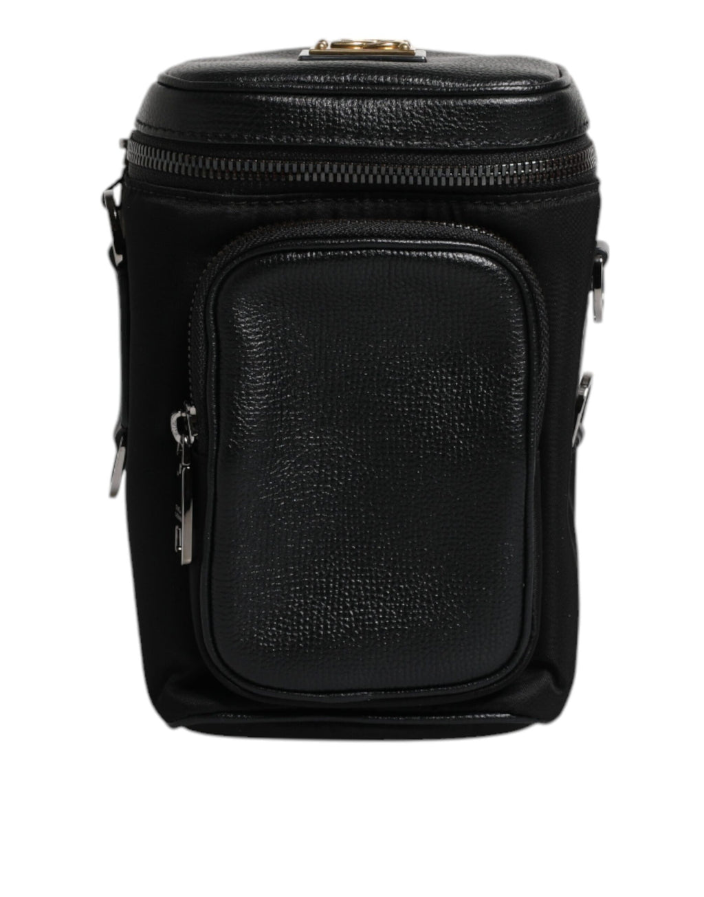 Dolce & Gabbana Schwarzes Leder Logo Geldbörse Crossbody Kameratasche