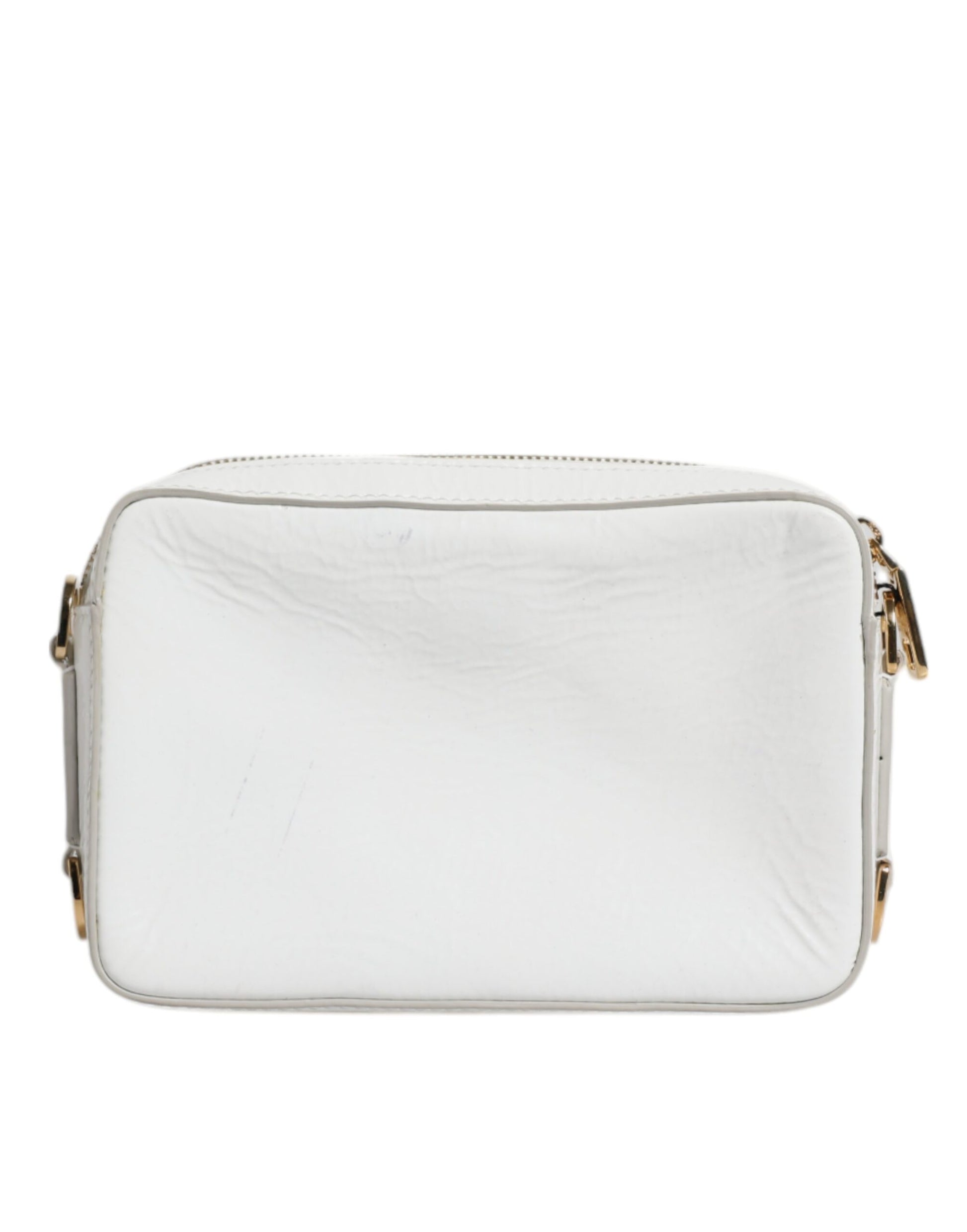 Dolce & Gabbana Weiße Leder-Logo-Plakette Crossbody Bag
