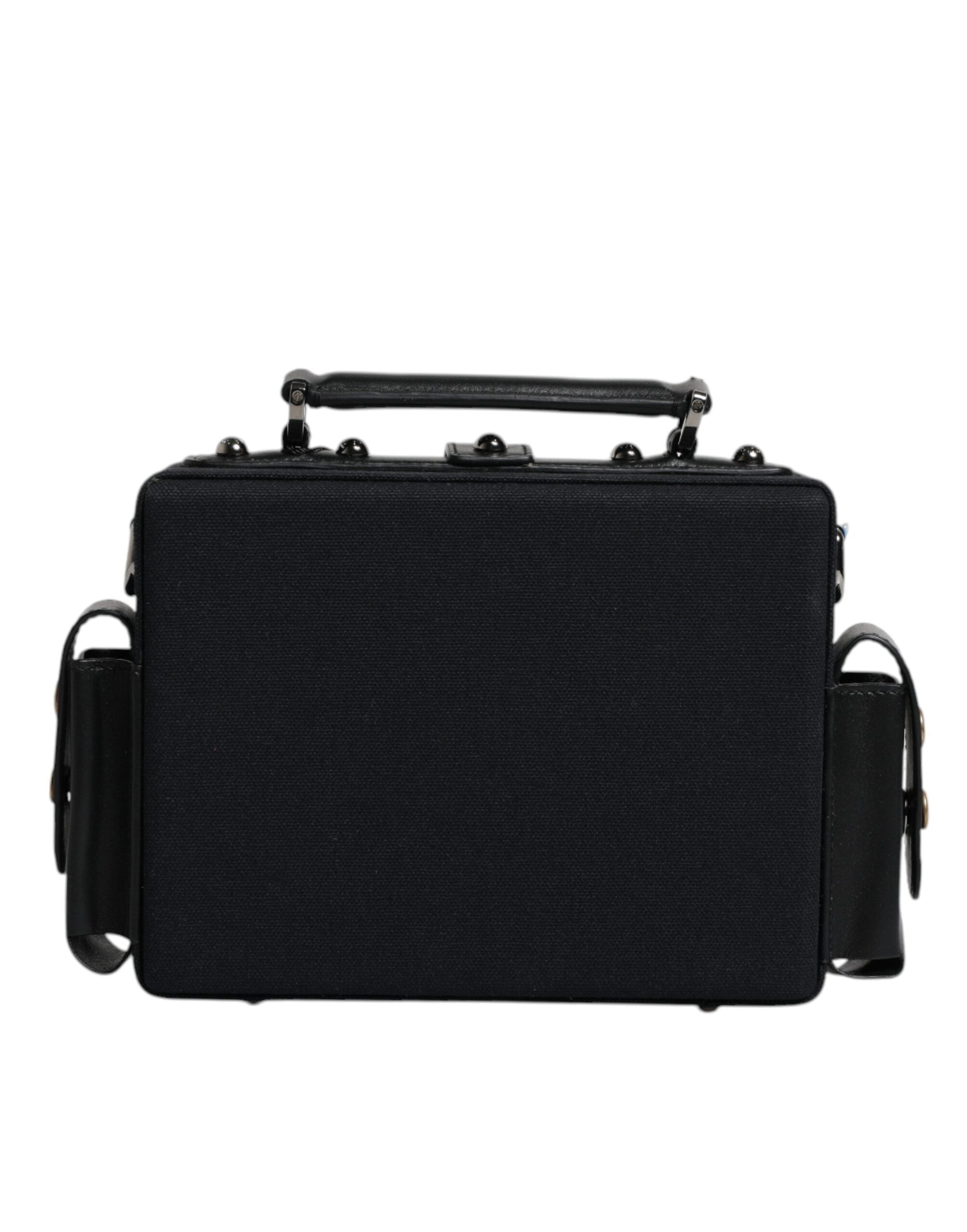 Dolce & Gabbana Schwarze Leder Crossbody Tasche mit oberem Griff