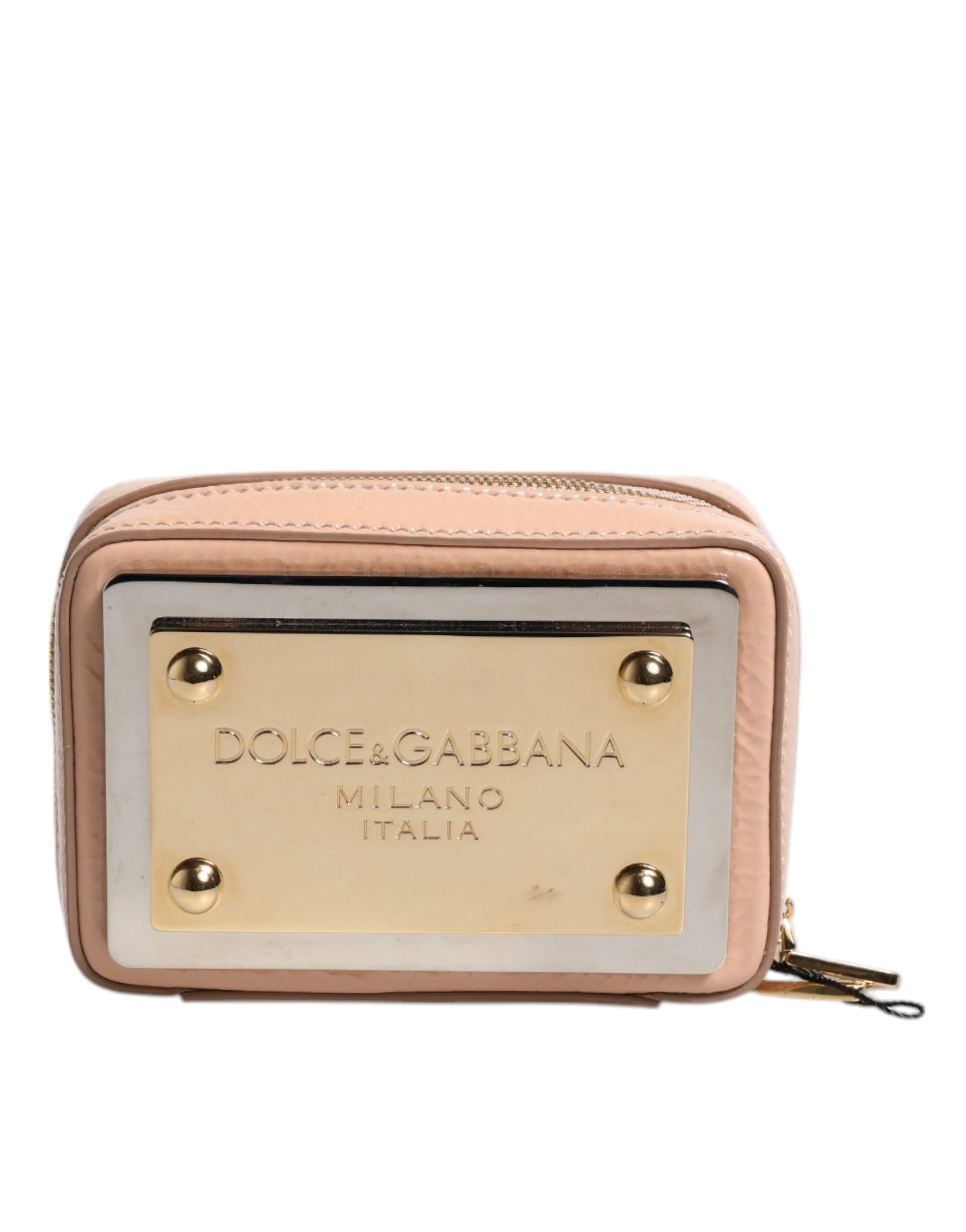 Dolce & Gabbana Nude Leder Logo Plaque Crossbody Tasche