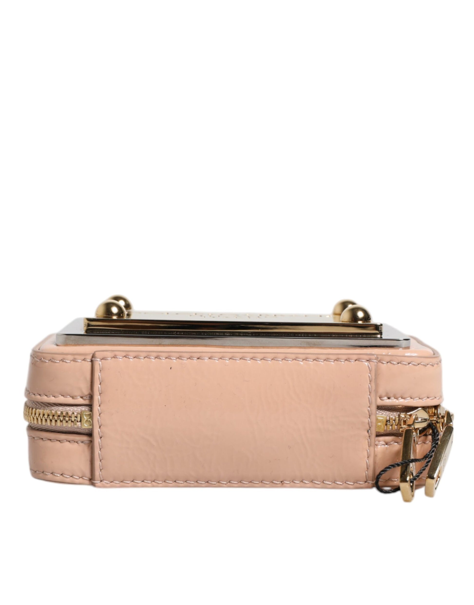 Dolce & Gabbana Nude Leder Logo Plaque Crossbody Tasche