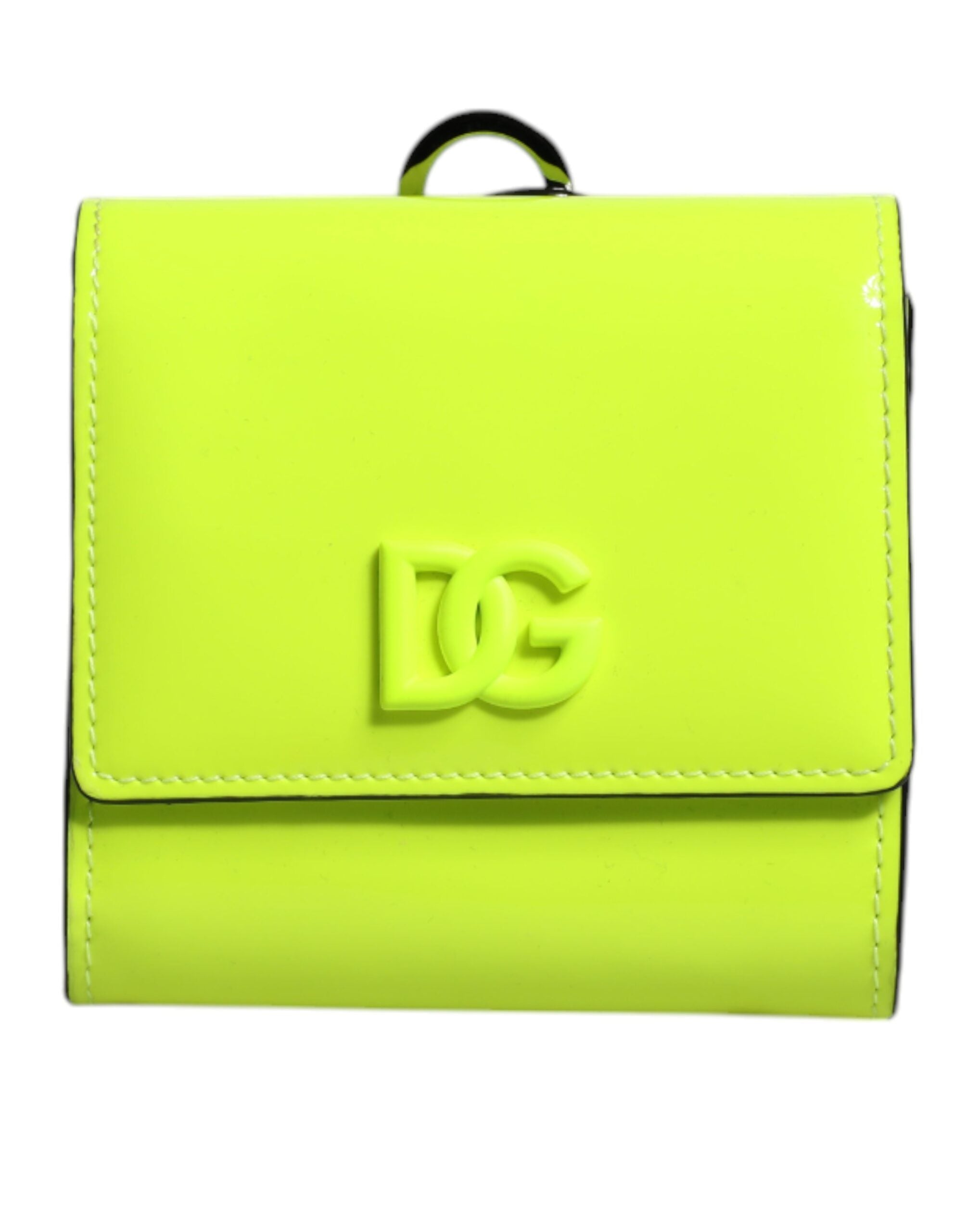 Dolce & Gabbana Gelb Grün Bifold DG Logo Halsband Karteninhaber Brieftasche