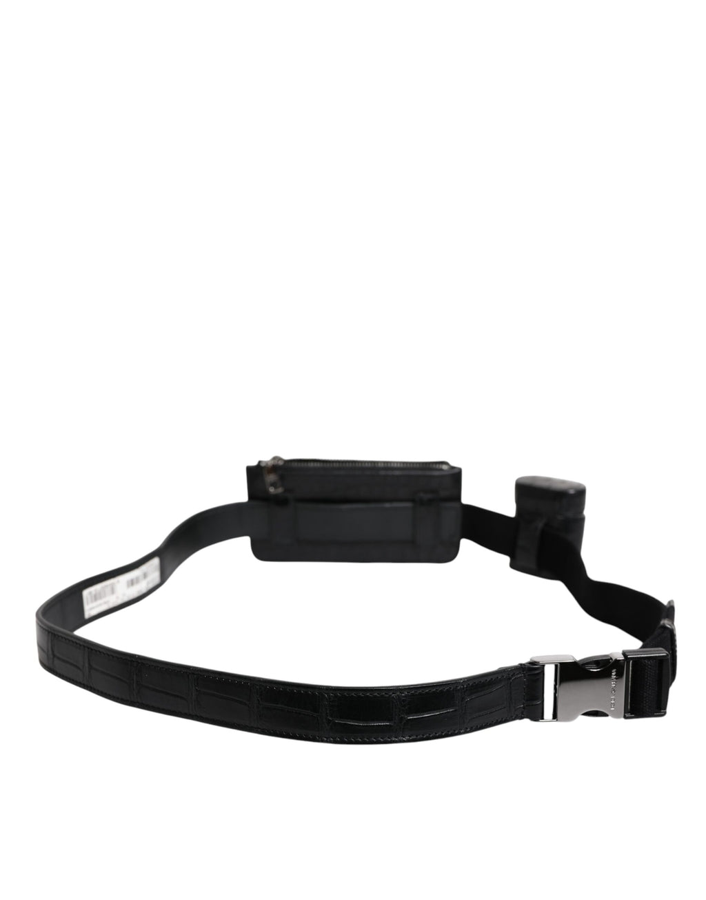 Dolce & Gabbana Schwarzes Alligatorleder Airpods Fall Münze Geldbeutel Brieftasche