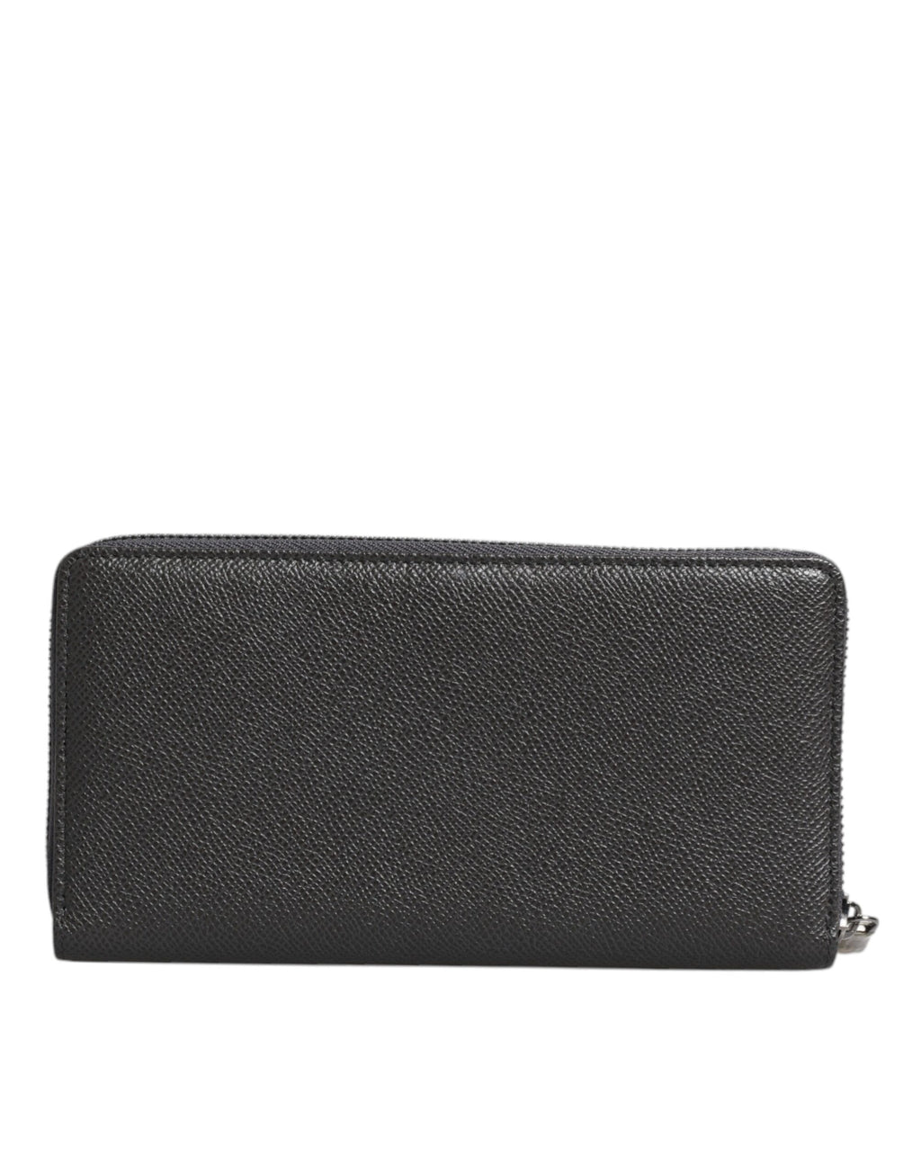 Dolce & Gabbana Dunkelgraues Leder DG Logo Zip Around Continental Geldbörse