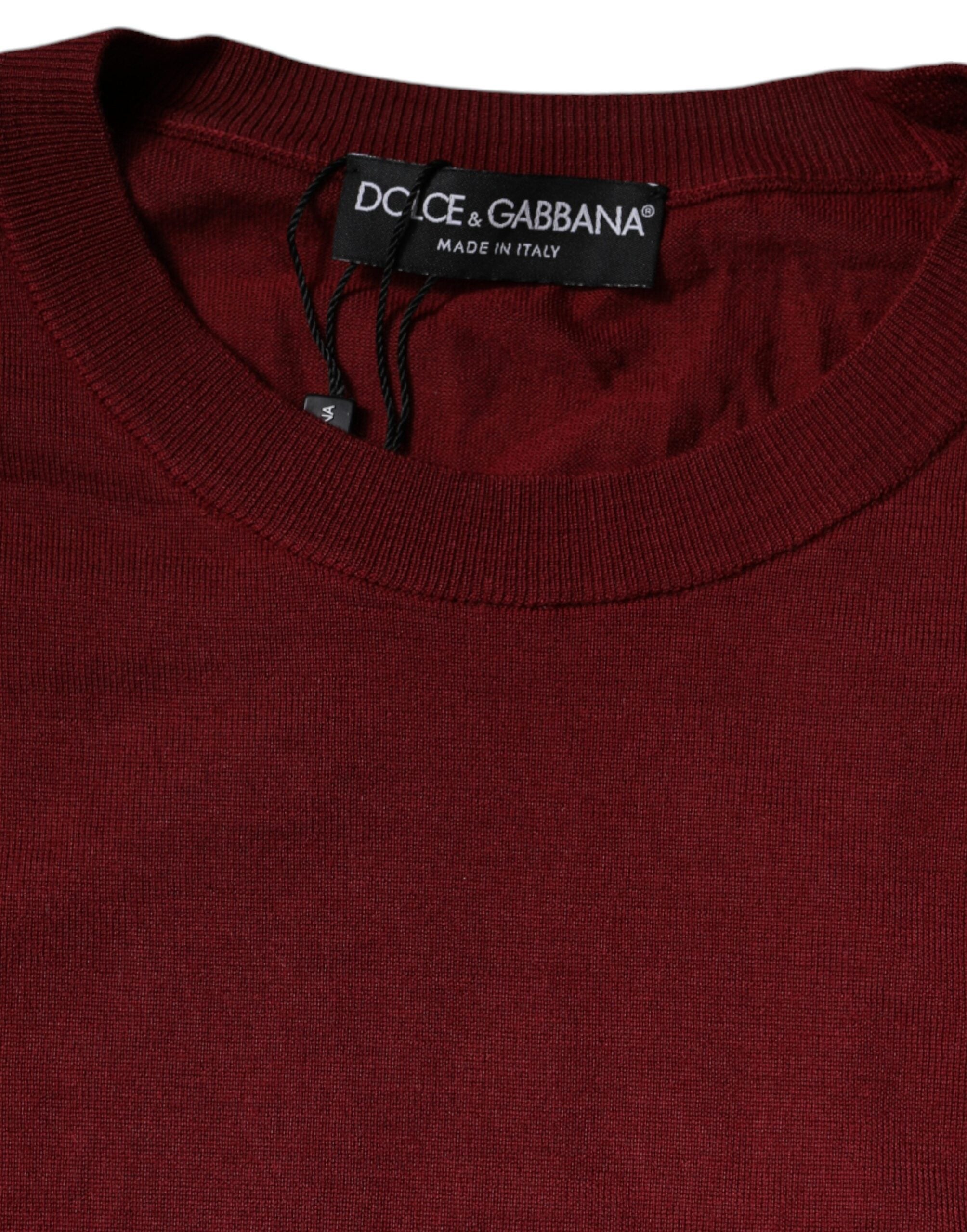 Dolce & Gabbana Kastanienbrauner Kaschmirpullover mit Rundhalsausschnitt