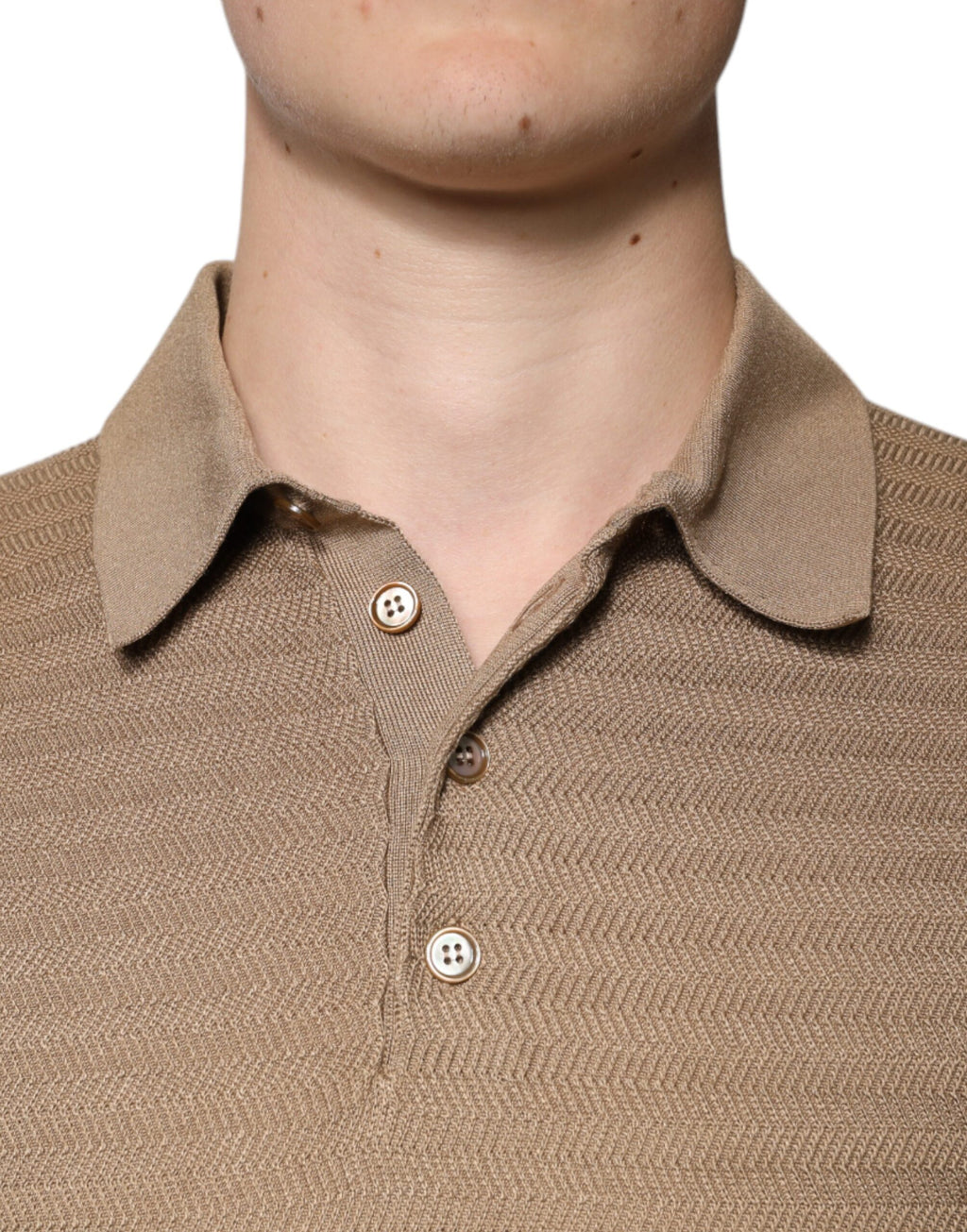 Dolce & Gabbana Bruine Polo met Korte Mouwen en Kraag
