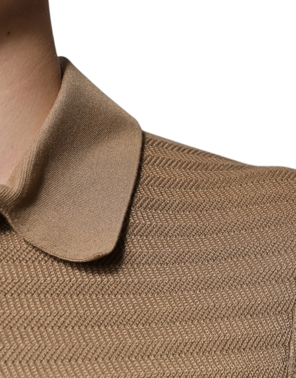 Dolce & Gabbana Bruine Polo met Korte Mouwen en Kraag