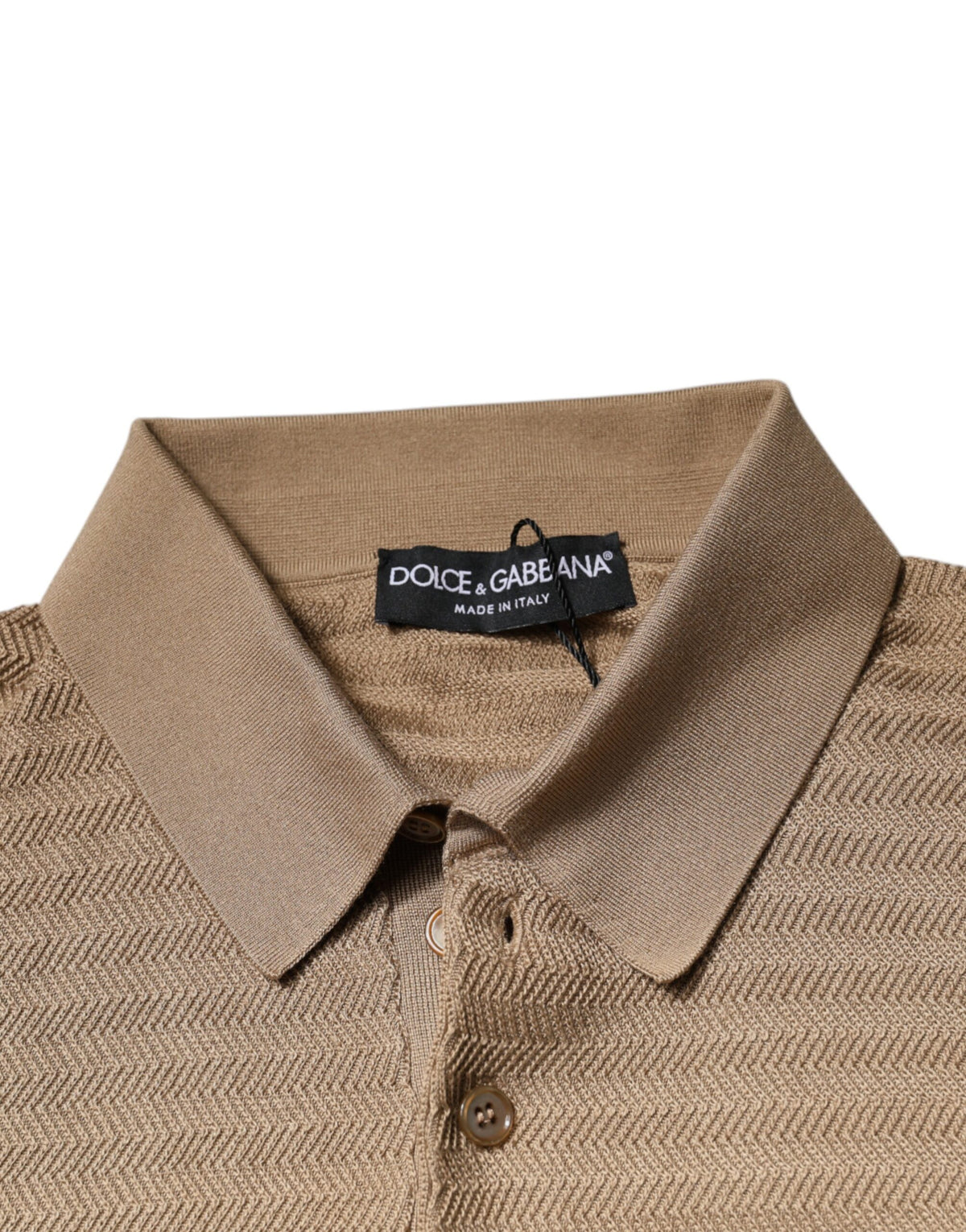 Dolce & Gabbana Bruine Polo met Korte Mouwen en Kraag