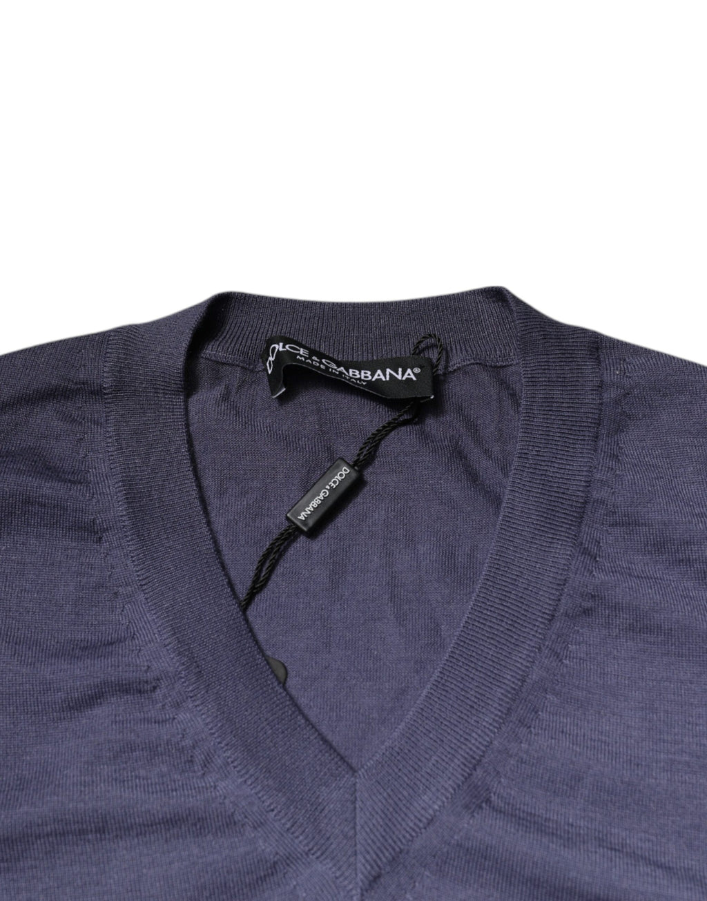 Dolce & Gabbana Grauer Kaschmir Pullover mit V-Ausschnitt für Männer