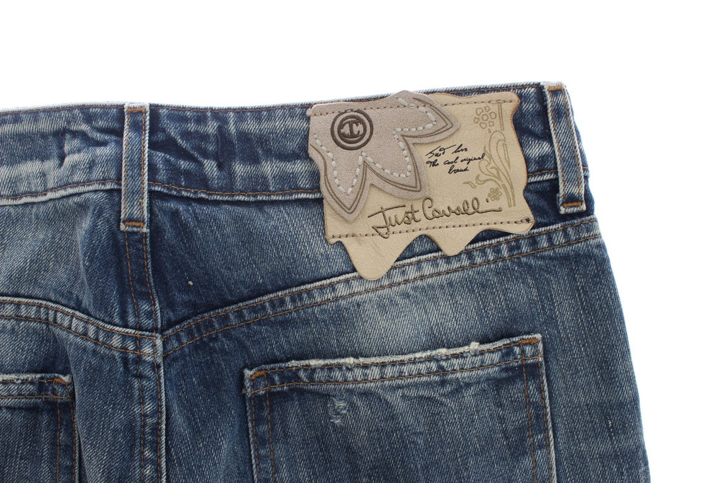 Cavalli Elegante Jeans in Schlaghosenform aus blauem Denim