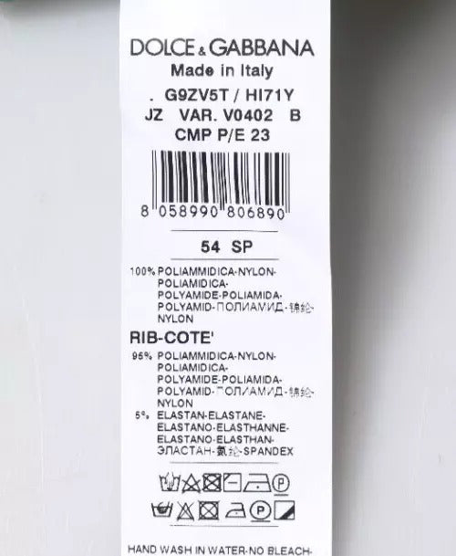 Dolce & Gabbana Grüner Logo-Nylon-Pullover mit Rundhalsausschnitt