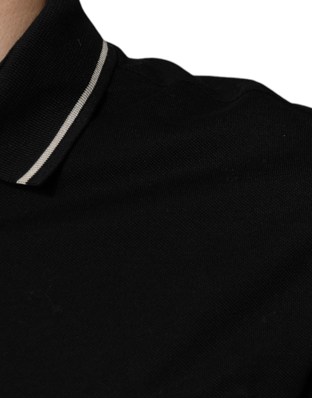 Dolce & Gabbana Schwarz Weiß Baumwolle Kurzarm Poloshirt
