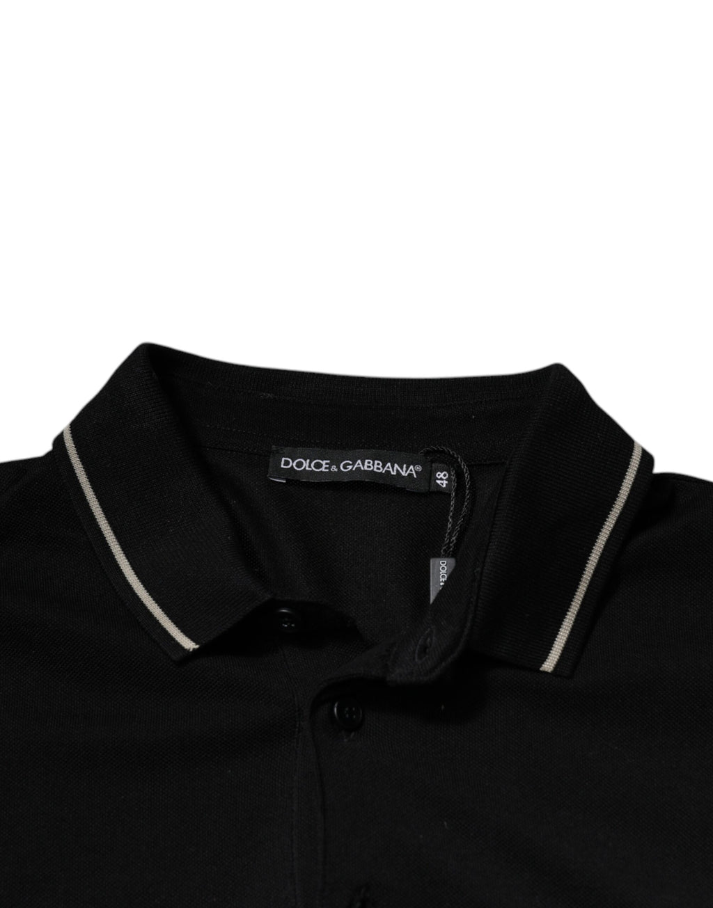 Dolce & Gabbana Schwarz Weiß Baumwolle Kurzarm Poloshirt