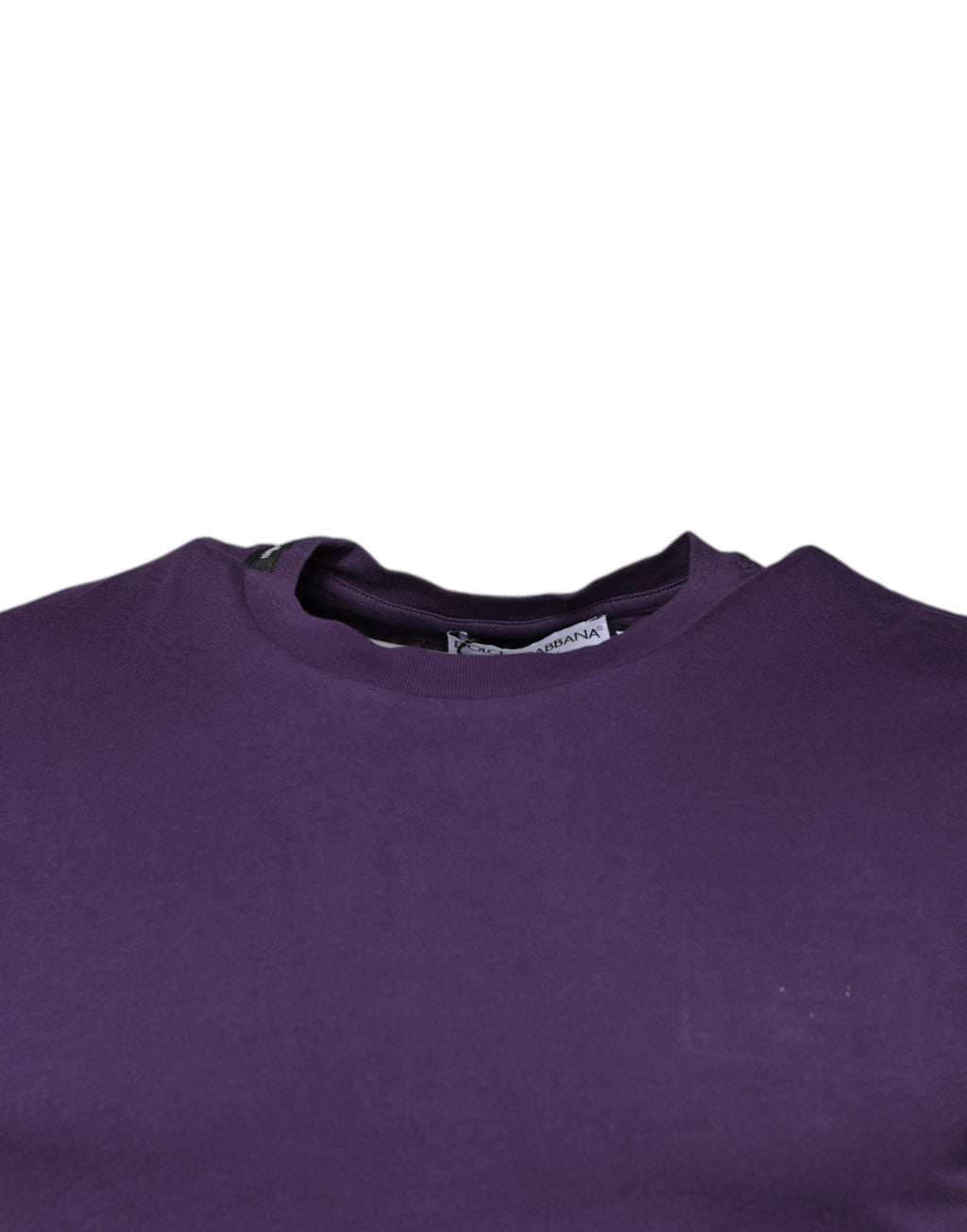 Dolce & Gabbana Violettes Baumwoll-T-Shirt mit Rundhalsausschnitt und kurzen Ärmeln